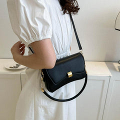 Minimalist Crossbody Bag Flap Shoulder Handbag & Saddle Purse