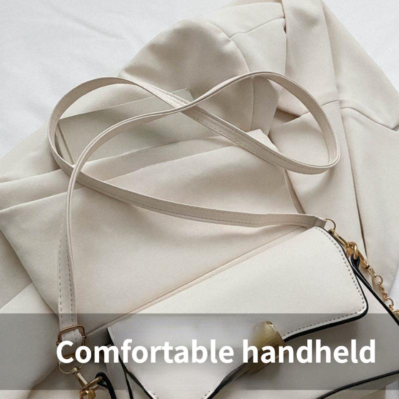 Minimalist Crossbody Bag Flap Shoulder Handbag & Saddle Purse