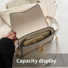Minimalist Crossbody Bag Flap Shoulder Handbag & Saddle Purse