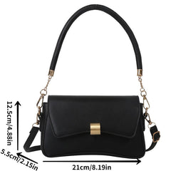 Minimalist Crossbody Bag Flap Shoulder Handbag & Saddle Purse