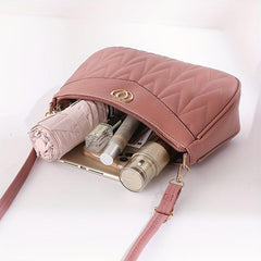 Quilted Crossbody Bag Stylish PU Shoulder Bag Women's Casual Handbag