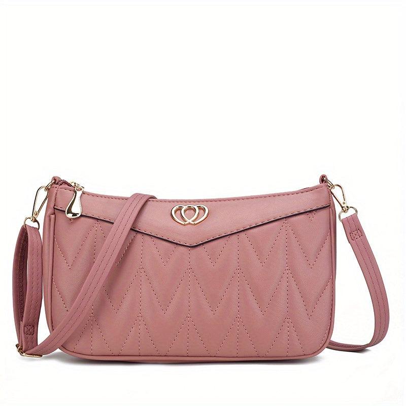 Quilted Crossbody Bag Stylish PU Shoulder Bag Women's Casual Handbag