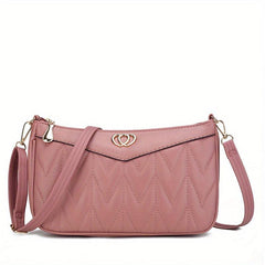 Quilted Crossbody Bag Stylish PU Shoulder Bag Women's Casual Handbag