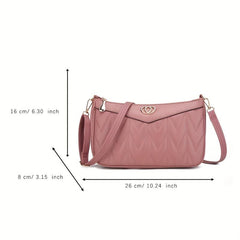 Quilted Crossbody Bag Stylish PU Shoulder Bag Women's Casual Handbag