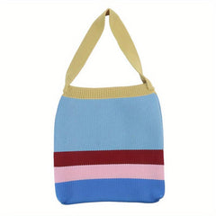 Rainbow Patchwork Shoulder Tote Bag For Women