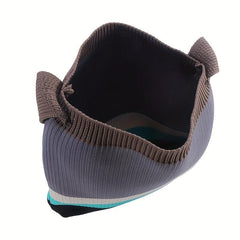 Rainbow Patchwork Shoulder Tote Bag For Women