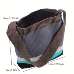 Rainbow Patchwork Shoulder Tote Bag For Women