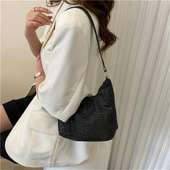 Glitter Rhinestone Hobo Bag Women's Stylish Handbag & Purse