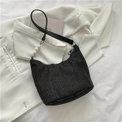 Glitter Rhinestone Hobo Bag Women's Stylish Handbag & Purse