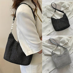Glitter Rhinestone Hobo Bag Women's Stylish Handbag & Purse