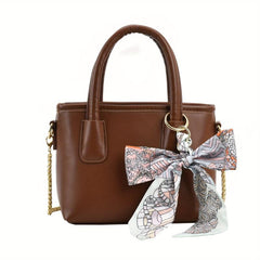Vintage Crossbody Tote Bag Retro Scarf Bucket Handbag