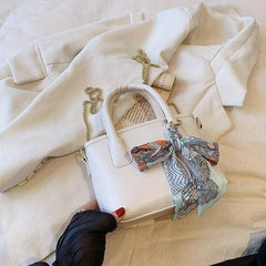 Vintage Crossbody Tote Bag Retro Scarf Bucket Handbag