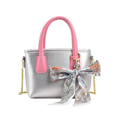 Vintage Crossbody Tote Bag Retro Scarf Bucket Handbag