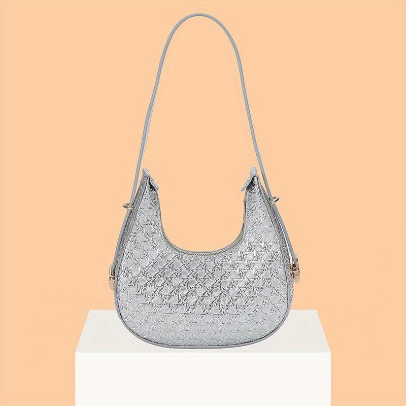 Geometric Embossed Hobo Bag Shoulder Purses For Women
