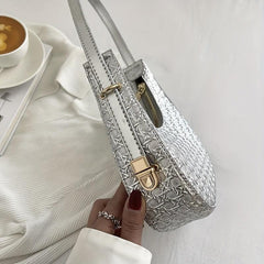 Geometric Embossed Hobo Bag Shoulder Purses For Women
