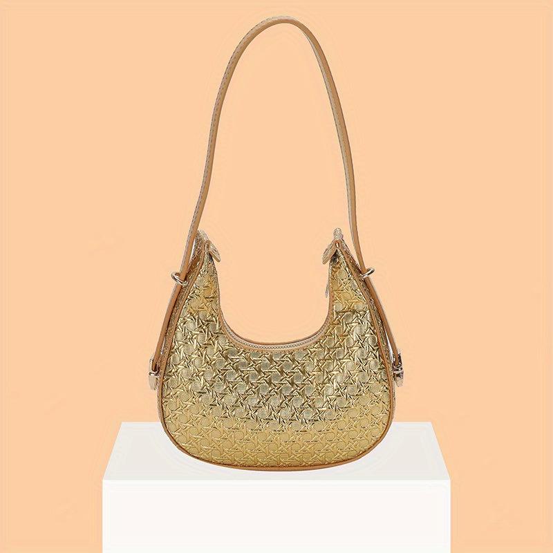 Geometric Embossed Hobo Bag Shoulder Purses For Women