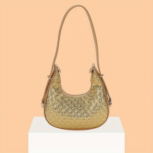 Geometric Embossed Hobo Bag Shoulder Purses For Women