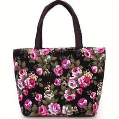 Floral Pattern Canvas Handbags Shoulder Bag For Women