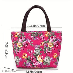 Floral Pattern Canvas Handbags Shoulder Bag For Women