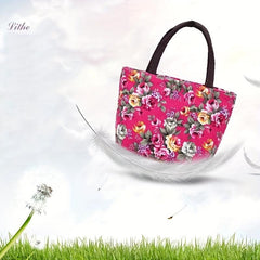 Floral Pattern Canvas Handbags Shoulder Bag For Women