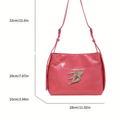 Y2K Square Underarm Bag Metal Decor Bag For Shopping