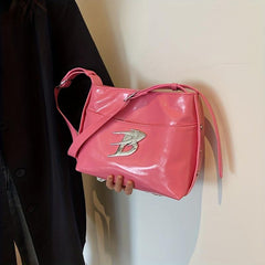 Y2K Square Underarm Bag Metal Decor Bag For Shopping