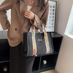 Flower Pattern Tote Bag Crossbody Handbag & Shoulder Purse