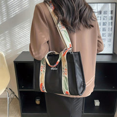 Flower Pattern Tote Bag Crossbody Handbag & Shoulder Purse