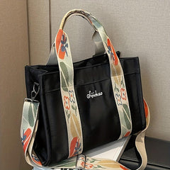 Flower Pattern Tote Bag Crossbody Handbag & Shoulder Purse