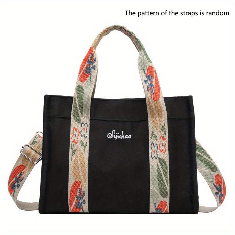 Flower Pattern Tote Bag Crossbody Handbag & Shoulder Purse