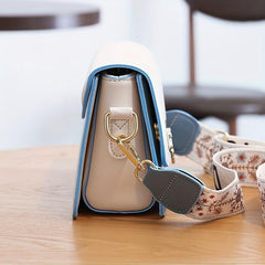 Colorblock Square Shoulder Bag Wide Strap Crossbody Bag