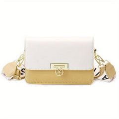 Colorblock Square Shoulder Bag Wide Strap Crossbody Bag