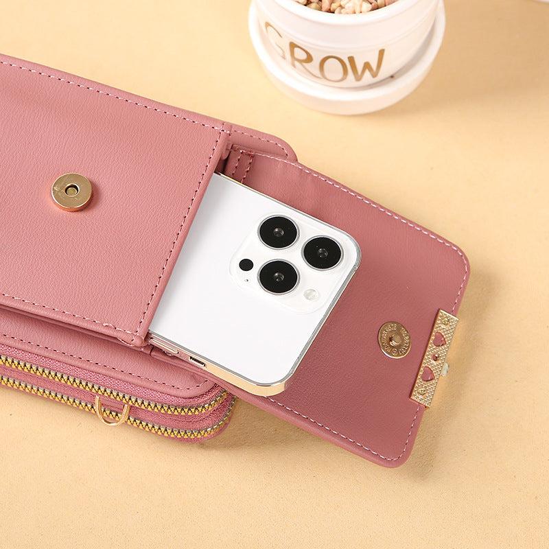 Minimalist Crossbody Bag Zipper Mobile Phone Coin Purse