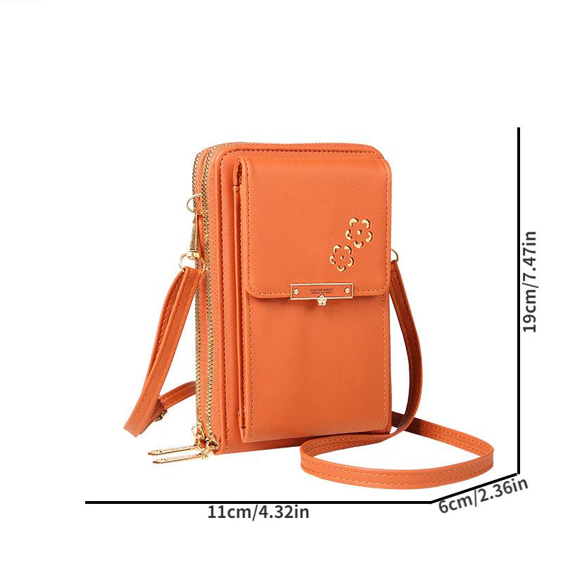 Minimalist Crossbody Bag Zipper Mobile Phone Coin Purse