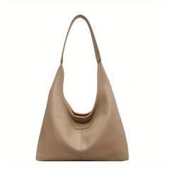 Large Capacity Hobo Bag For Women Solid PU Leather Tote Bag