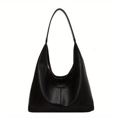 Large Capacity Hobo Bag For Women Solid PU Leather Tote Bag