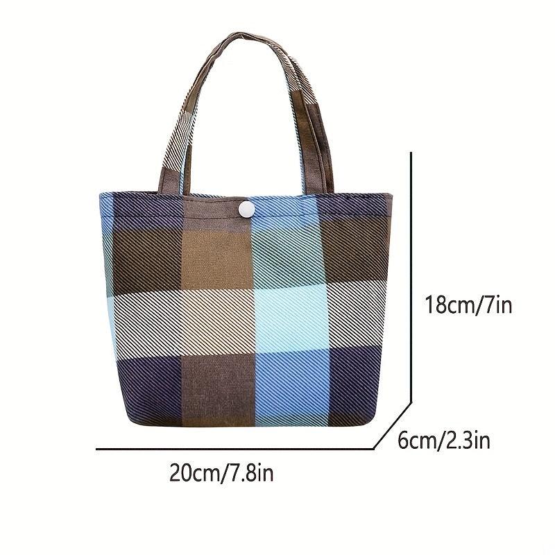 Colorblock Plaid Pattern Shoulder Bag All Match Storage Bag Lightweight