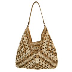 Vintage Straw Woven Hobo Bag Retro Hollow Out Shoulder Bag