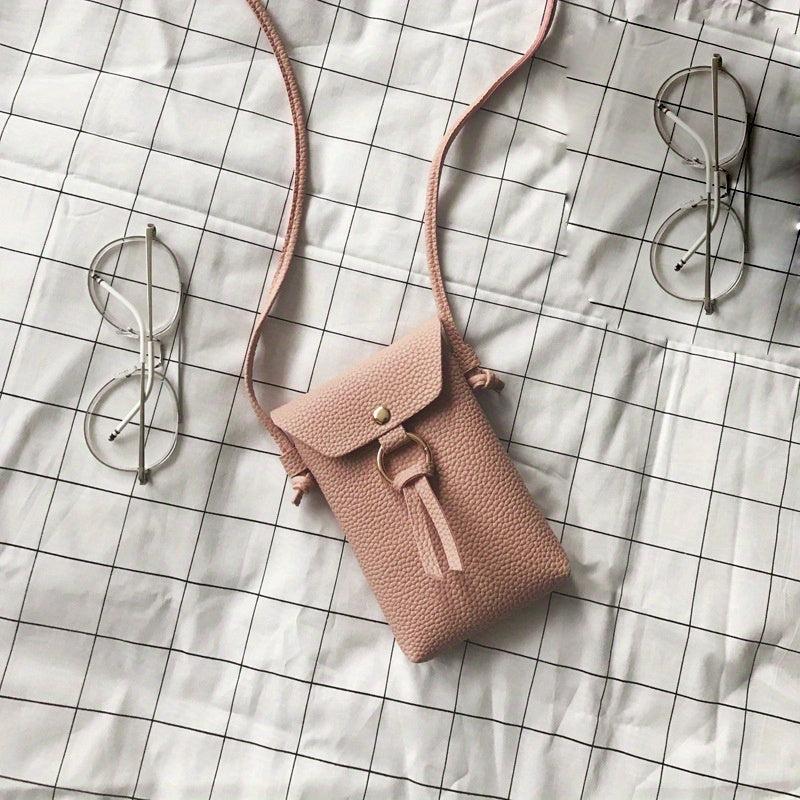 Mini Solid PU Leather Crossbody Bag Women's Shoulder Bag & Purse