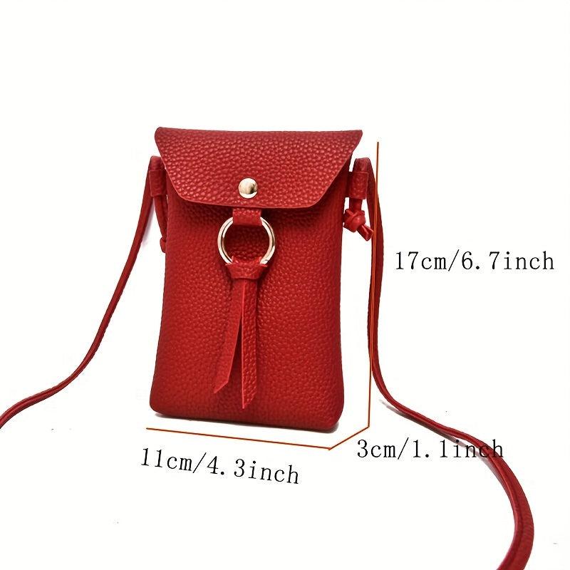 Mini Solid PU Leather Crossbody Bag Women's Shoulder Bag & Purse