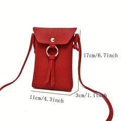 Mini Solid PU Leather Crossbody Bag Women's Shoulder Bag & Purse