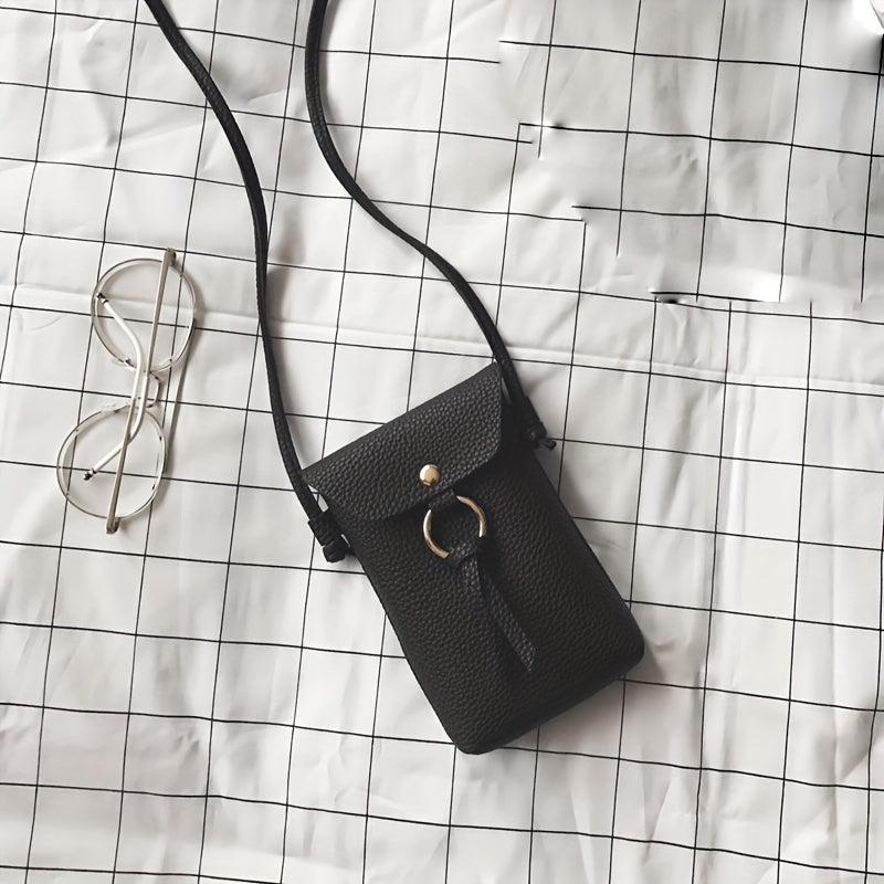 Mini Solid PU Leather Crossbody Bag Women's Shoulder Bag & Purse