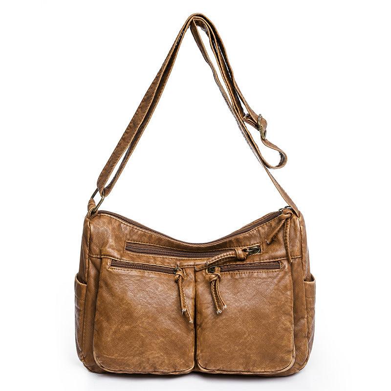 Vintage Crossbody Hobo Bag Retro PU Shoulder Bag Women's Casual Handbag