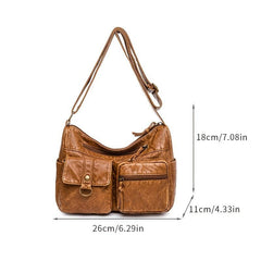 Vintage Crossbody Hobo Bag Retro PU Shoulder Bag Women's Casual Handbag