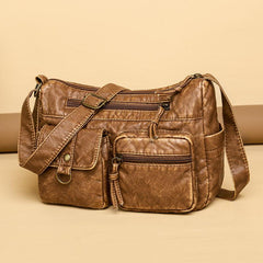 Vintage Crossbody Hobo Bag Retro PU Shoulder Bag Women's Casual Handbag