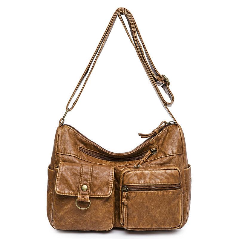 Vintage Crossbody Hobo Bag Retro PU Shoulder Bag Women's Casual Handbag