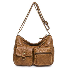 Vintage Crossbody Hobo Bag Retro PU Shoulder Bag Women's Casual Handbag
