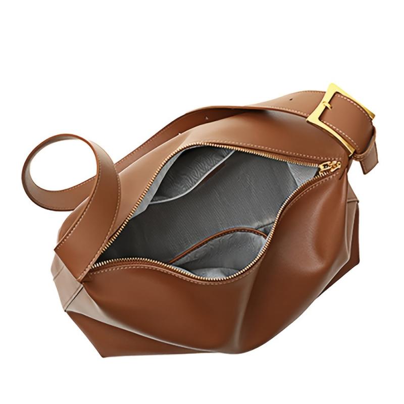 Minimalist Zipper Hobo Bag Vintage Solid Shoulder Bag Large Capacity