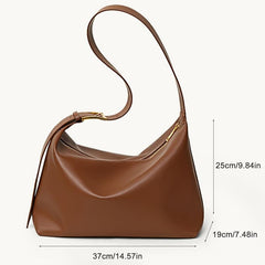 Minimalist Zipper Hobo Bag Vintage Solid Shoulder Bag Large Capacity