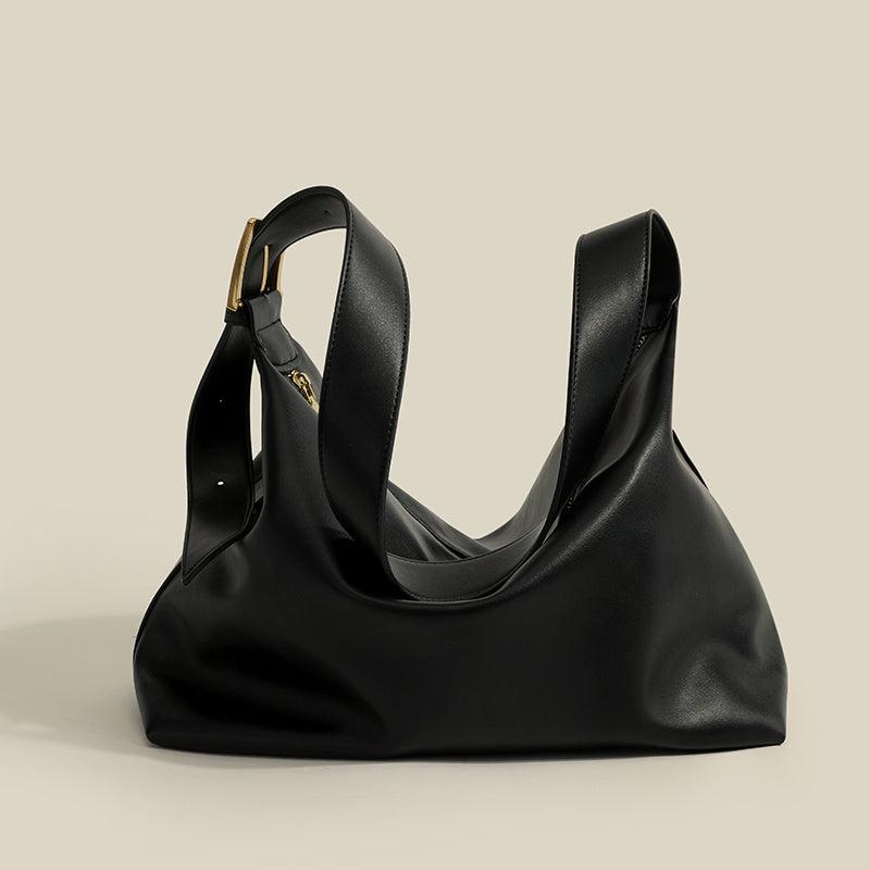 Minimalist Zipper Hobo Bag Vintage Solid Shoulder Bag Large Capacity